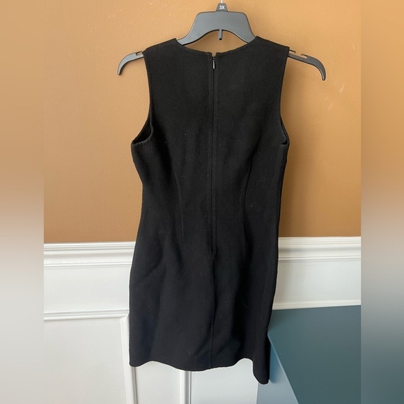 Theory Women’s Slim Midi Sheath Dress Black Wool Cashmere Blend Size 6 - Picture 4 of 5